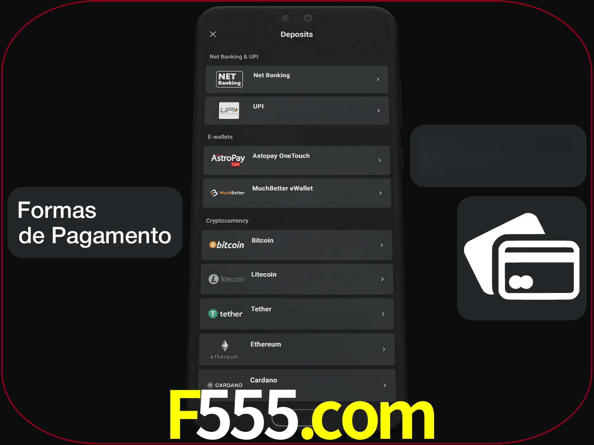Escolha a forma de pagamento de sua preferência.