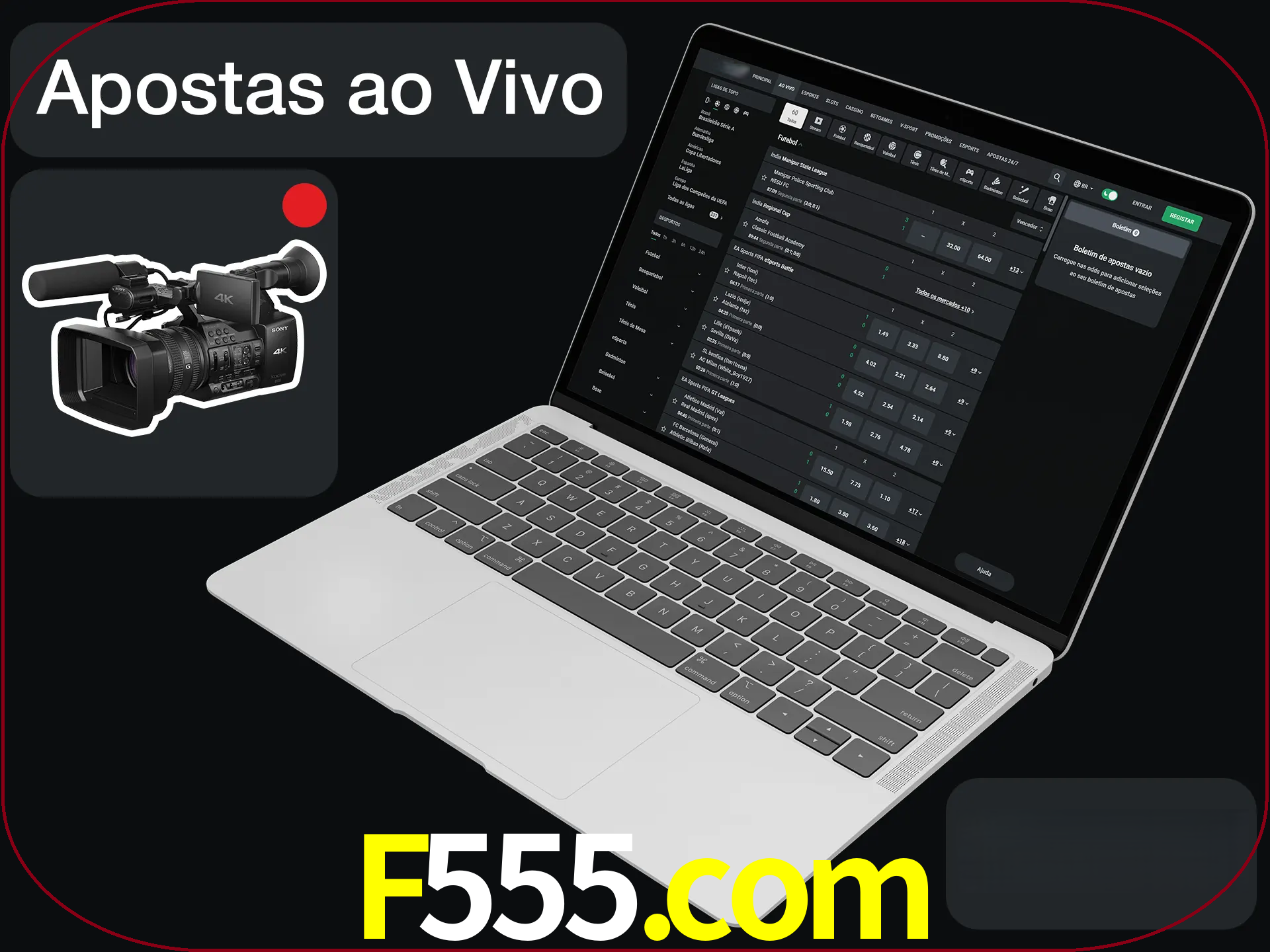Aposte em formato ao vivo em nosso site.