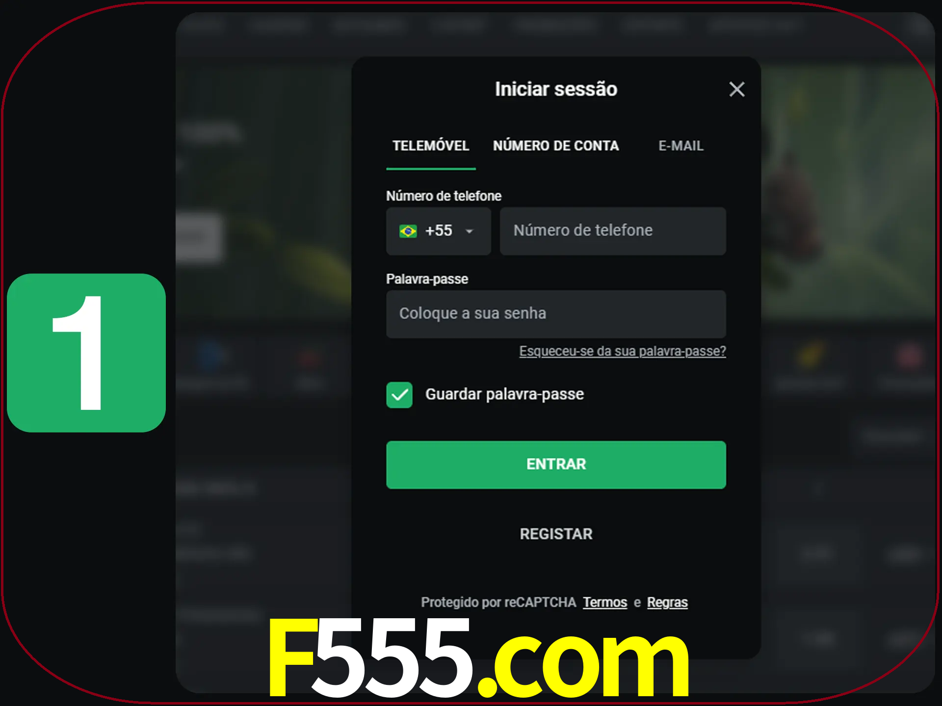 Clique no botão Entrar.